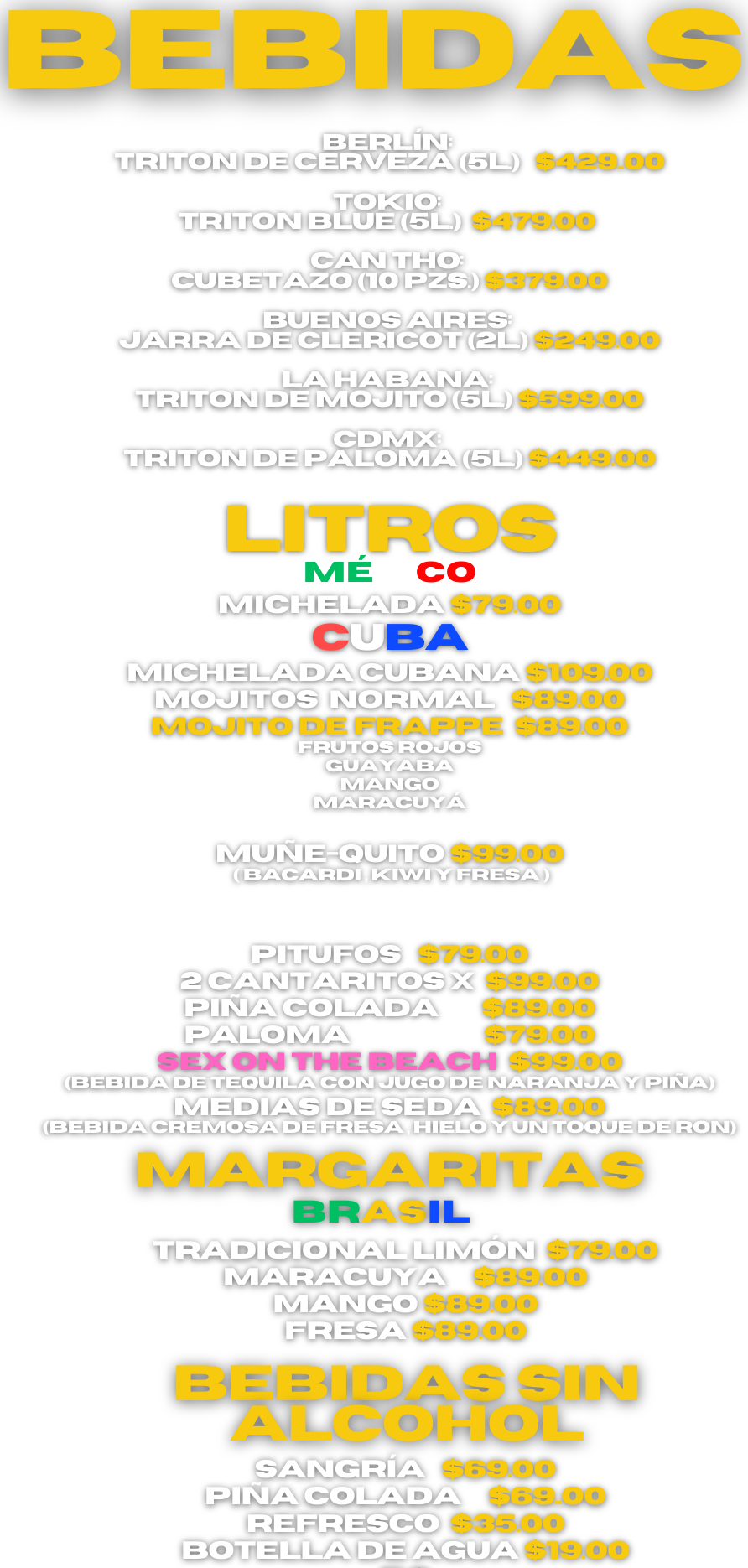 Menú de La Terraza Capital