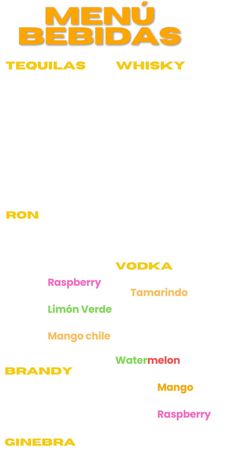 Menú de La Terraza Capital